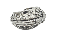 Wilfredo Rosado Diamond & Feather Cuff Bracelet